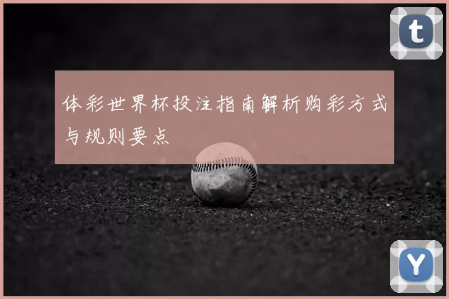 体彩世界杯投注指南解析购彩方式与规则要点